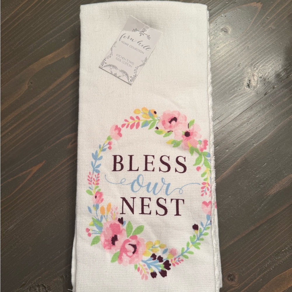 White Floral Hand Towel